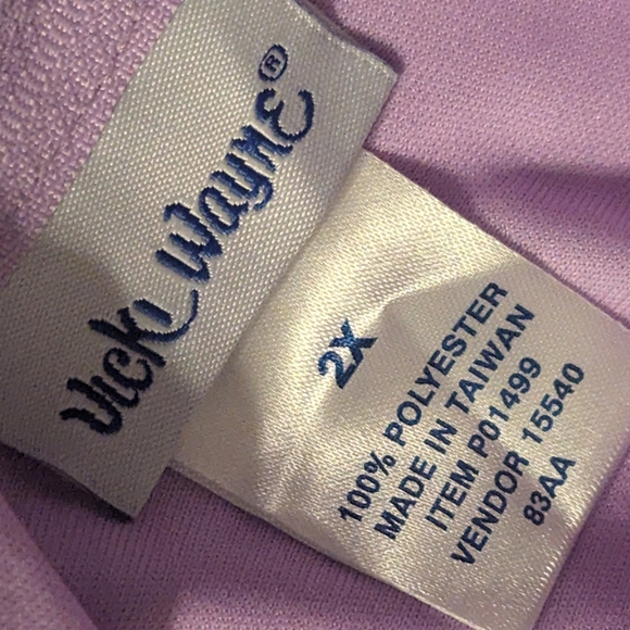 Bright Lilac Sleeveless Women's Zip Blouse Tank Top Size 2X - Picture 4 of 4